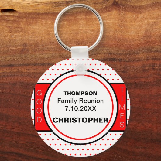 Family Reunion Red Polka Dots Sleutelhanger (Voorkant)