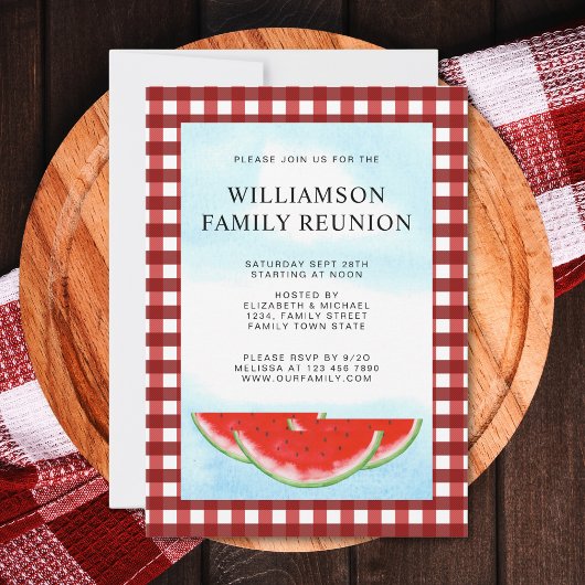 Family Reunion Red White Buffalo Check Kaart