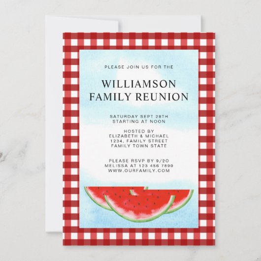 Family Reunion Red White Buffalo Check Kaart (Voorkant)