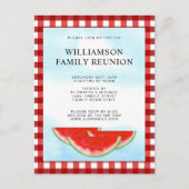 Family Reunion Red White Buffalo Check Uitnodiging Briefkaart (Voorkant)