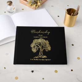 Family Reunion Registry Gold Artwork - structuur Gastenboek