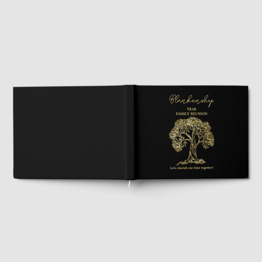 Family Reunion Registry Gold Artwork - structuur Gastenboek (Volledig)
