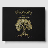 Family Reunion Registry Gold Artwork - structuur Gastenboek (Voorkant)