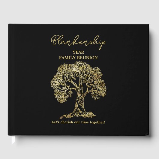 Family Reunion Registry Gold Artwork - structuur Gastenboek (Voorkant)