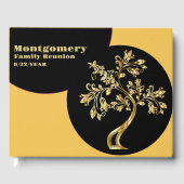 Family Reunion Registry Gold Tree Kunstwerk Custom Gastenboek (Voorkant)