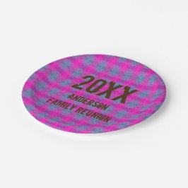 Family Reunion Retro Neon Tie Dye Picnic Papieren Bordje