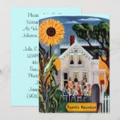Family Reunion Rural Sunflower Porch Invitaties Kaart (Voorkant / Achterkant)