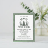 Family Reunion Rustic Forest Trees Invitation Briefkaart (Staand voorkant)