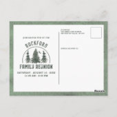 Family Reunion Rustic Forest Trees Invitation Briefkaart (Achterkant)