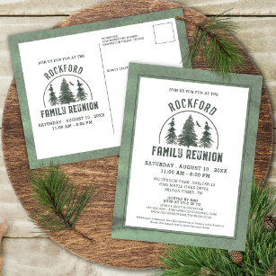 Family Reunion Rustic Forest Trees Invitation Briefkaart