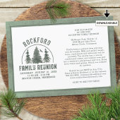 Family Reunion Rustic Forest Trees Invitation Kaart