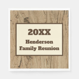 Family Reunion Rustic Natuur Pattern Woodgrain Servet
