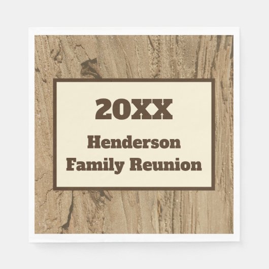 Family Reunion Rustic Natuur Pattern Woodgrain Servet (Voorkant)