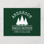 Family Reunion Rustic Pine Trees Green Briefkaart (Voorkant)