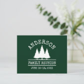 Family Reunion Rustic Pine Trees Green Briefkaart (Staand voorkant)