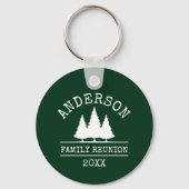 Family Reunion Rustic Pine Trees Green Sleutelhanger (Voorkant)