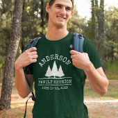 Family Reunion Rustic Pine Trees Green T-shirt