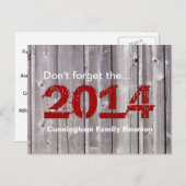 Family Reunion Rustic Uitnodiging Briefkaart (Voorkant / Achterkant)