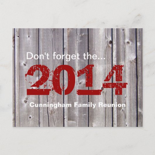 Family Reunion Rustic Uitnodiging Briefkaart (Voorkant)