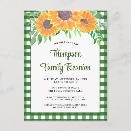 Family Reunion Rustic Uitnodiging Briefkaart (Voorkant)