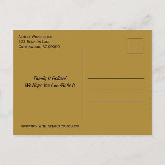 Family Reunion Save The Date Hands Up Tree Leaves Aankondigingskaart (Achterkant)