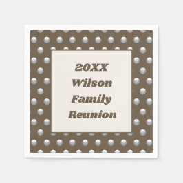 Family Reunion Silver Polka Dot Pattern Elegant Servet
