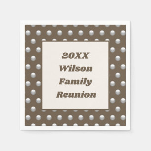 Family Reunion Silver Polka Dot Pattern Elegant Servet