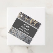 Family Reunion Small Grey Black Tile Mosaic Bedankjes Labels (In situ)