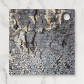 Family Reunion Small Grey Black Tile Mosaic Bedankjes Labels (Achterkant)