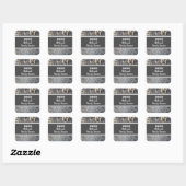 Family Reunion Small Grey Black Tile Mosaic Vierkante Sticker (Vel)