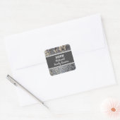 Family Reunion Small Grey Black Tile Mosaic Vierkante Sticker (Envelop)