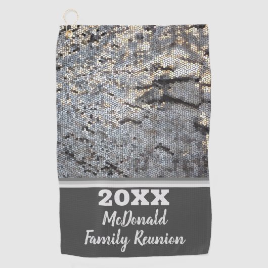 Family Reunion Snakeskin Pattern Gray Mosaic Golfhanddoek (Voorkant)