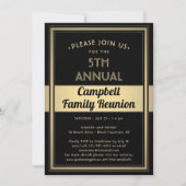 Family Reunion Stylish Typography Black en Gold Kaart (Voorkant)