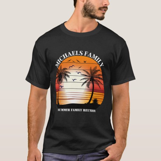 Family Reunion Summer Sunset Beach Palm T-shirt (Voorkant)