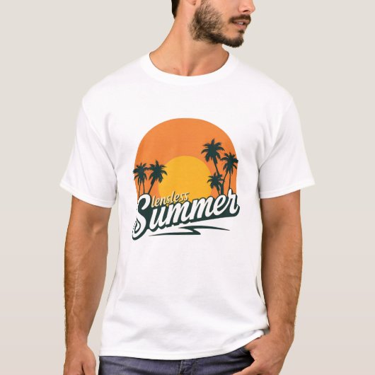 Family Reunion Summer Sunset Beach Palm Tree T-Shi T-shirt (Voorkant)
