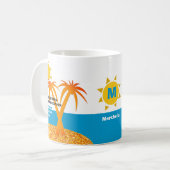 Family Reunion Summer Vacation Monogram Koffiemok (Voorkant links)