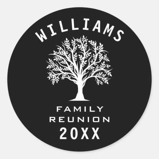 Family Reunion Summer Vacation Road Trip Cool Tree Ronde Sticker (Voorkant)