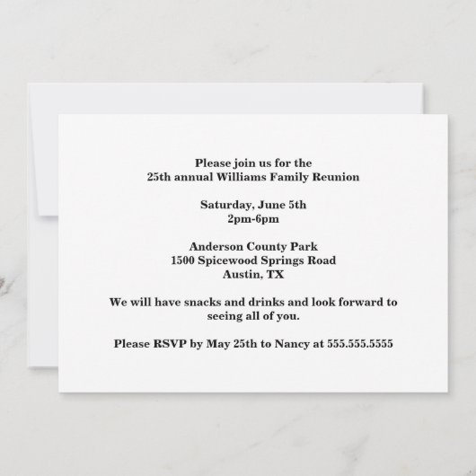 Family Reunion Sunset Mountains Trip Custom Blue Kaart (Achterkant)