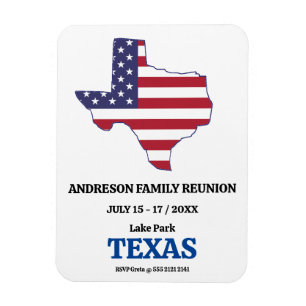 FAMILY REUNION TEXAS STAAT KAART VERENIGDE STATEN  MAGNEET