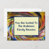 Family Reunion Tie Dye Swirled Event Invitation Briefkaart (Voorkant / Achterkant)