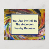 Family Reunion Tie Dye Swirled Event Invitation Briefkaart (Voorkant)
