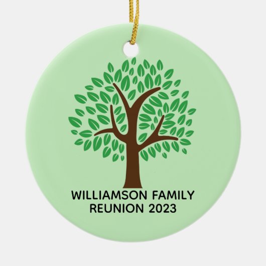 Family Reunion Tree Cute Custom Matching met Kerst Keramisch Ornament (Voorkant)