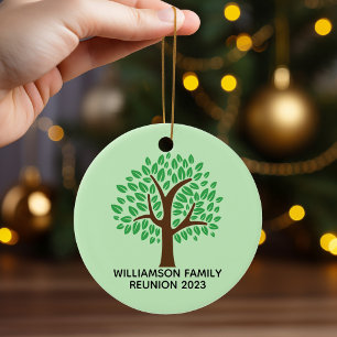 Family Reunion Tree Cute Custom Matching met Kerst Keramisch Ornament