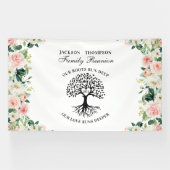 Family Reunion Tree Floral backdrop banner (Horizontaal)