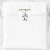 Family reunion tree greenery  vierkante sticker (Tas)