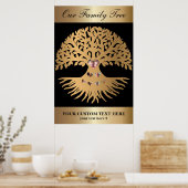 Family Reunion Tree met foto's en harten Poster (Keuken)