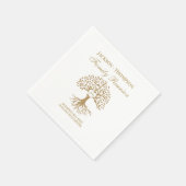Family reunion tree Napkins gold Servet (Hoek)