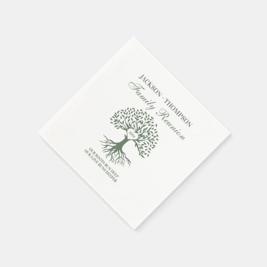Family reunion tree Napkins green Servet (Hoek)
