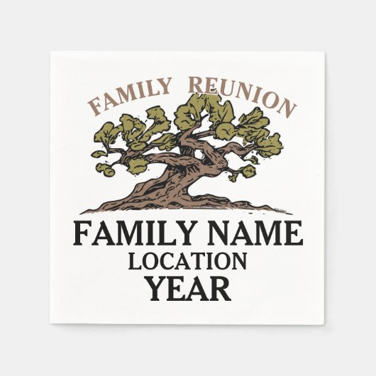 Family Reunion Tree Papieren servetten (Voorkant)