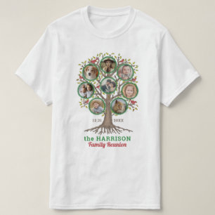 Family Reunion Tree Photo Collage Custom Winter Lt T-shirt